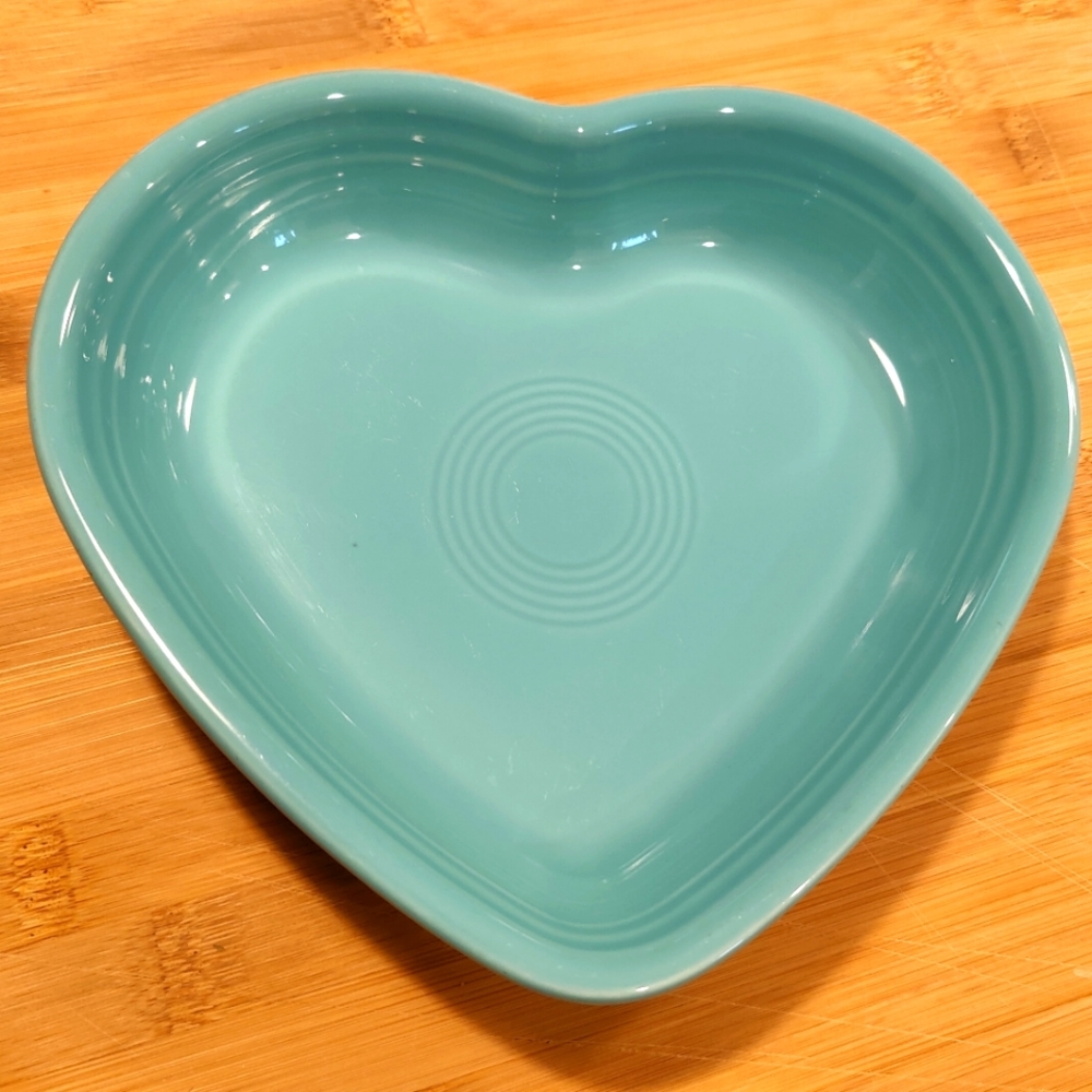 Fiestaware turquoise heart bowl